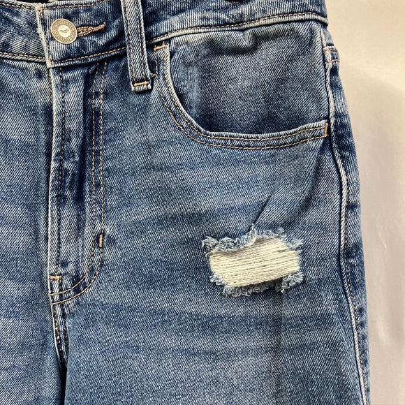 Hollister Ultra High-Rise Vintage Straight Light Wash Distressed Womens 5R 27x27 - Picture 3 of 15